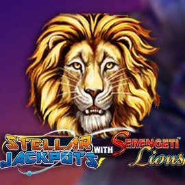 Stellar Jackpots with Serengeti Lions online game logo by Lightning Box Game on qzinocasino.eu