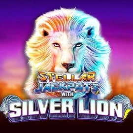 Stellar Jackpots with Silver Lion logo – Jackpots by Lightning Box Game at Qzino Casino
