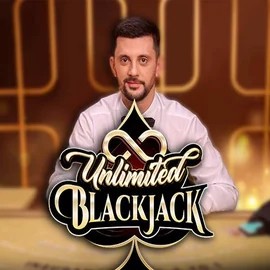 Unlimited Blackjack online game logo by Ezugi on qzinocasino.eu